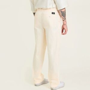 Dockers Sz 40x30 Flexible Waist‎ Pull On Cotton Cream/Off Mens Pants Pockets VTG